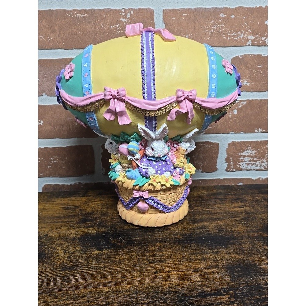 Windsor Collection Hot Air Balloon Plays "Easter Parade" Bunnies in Basket Music